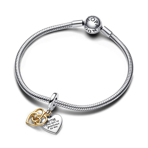 Conta Pandora Dupla gravável Mum com Diamante