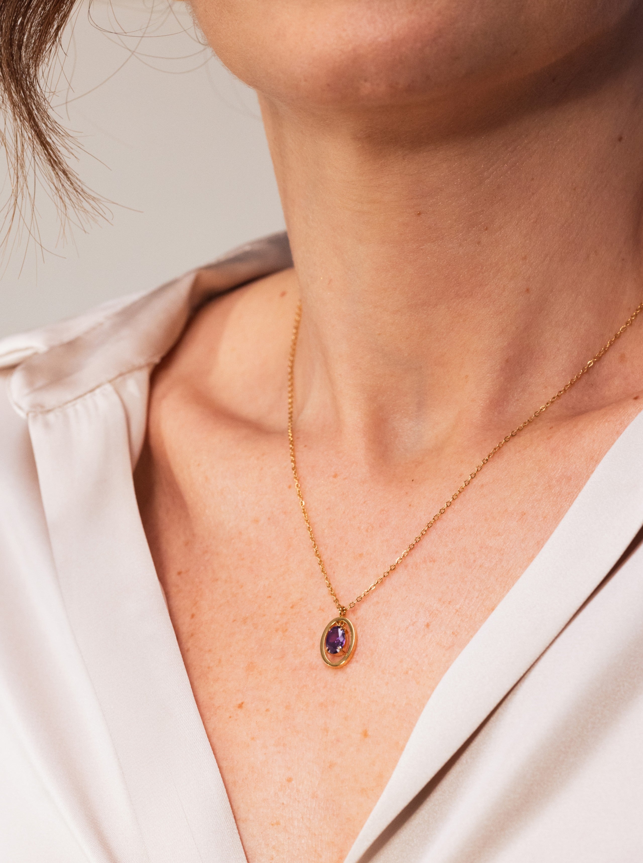 Colar One Birthstone Fevereiro - Sabedoria