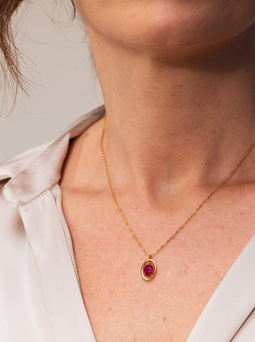 Colar One Birthstone Julho - Paixão