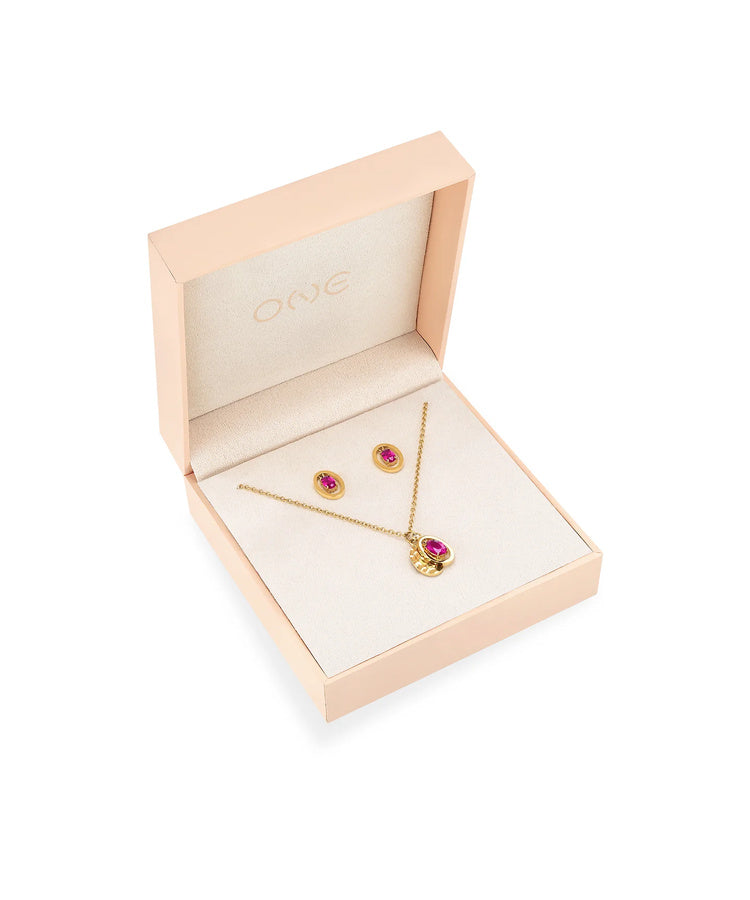 Set Colar & Brincos One Birthstone Julho