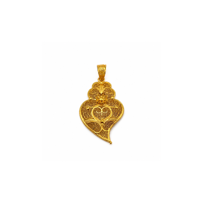 Coração de Viana filigrana ouro 800