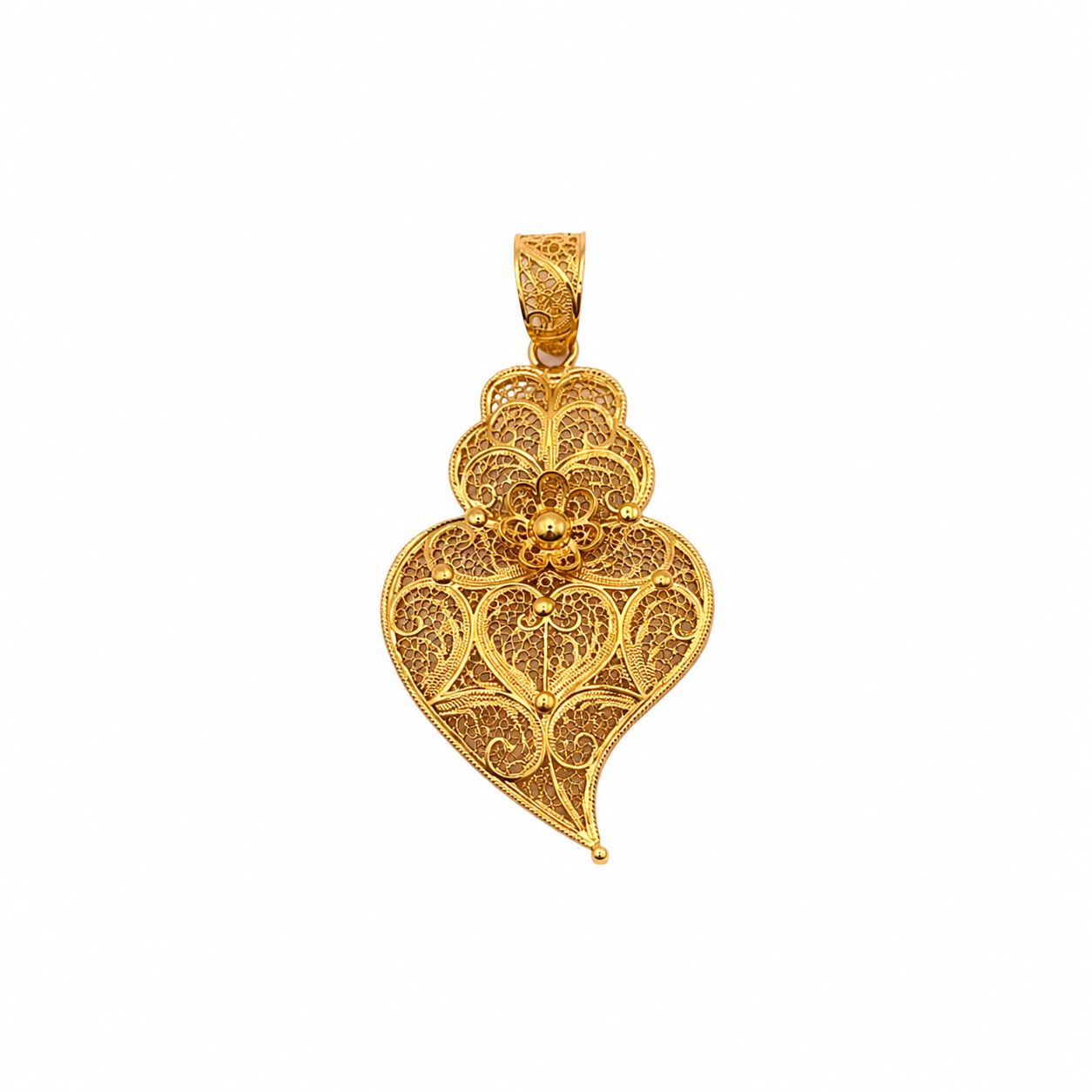 Coração de Viana filigrana ouro 800