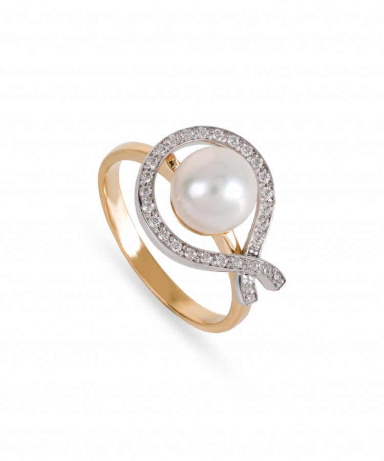 Anel pérola e pedras ouro 800 OOAN005274A