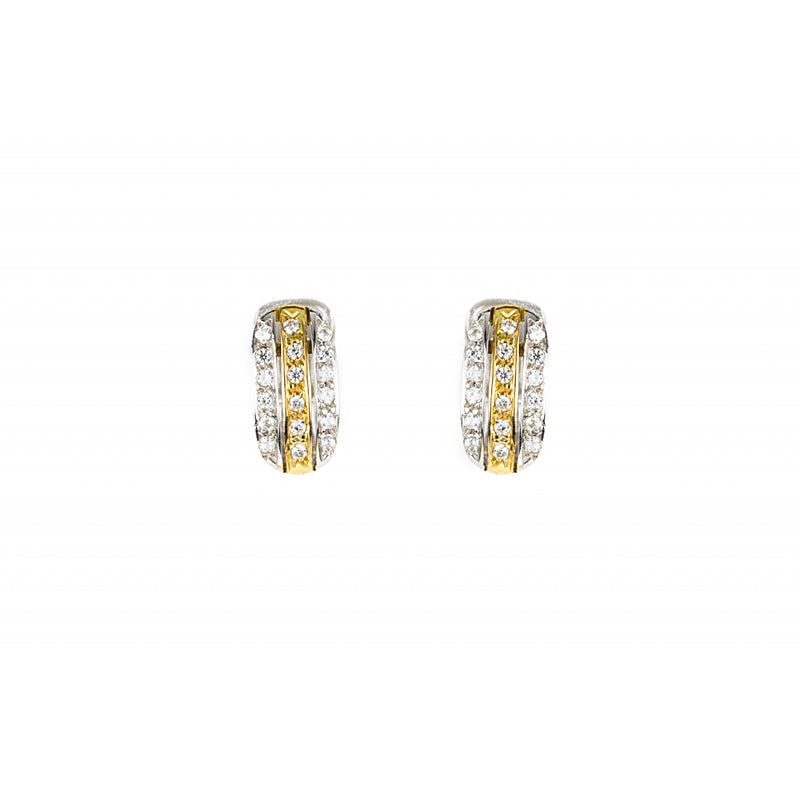 Brincos bicolores ouro 800