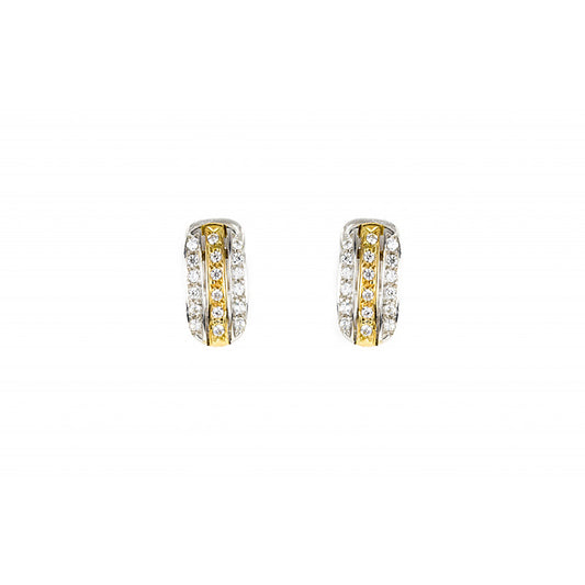 Brincos bicolores ouro 800