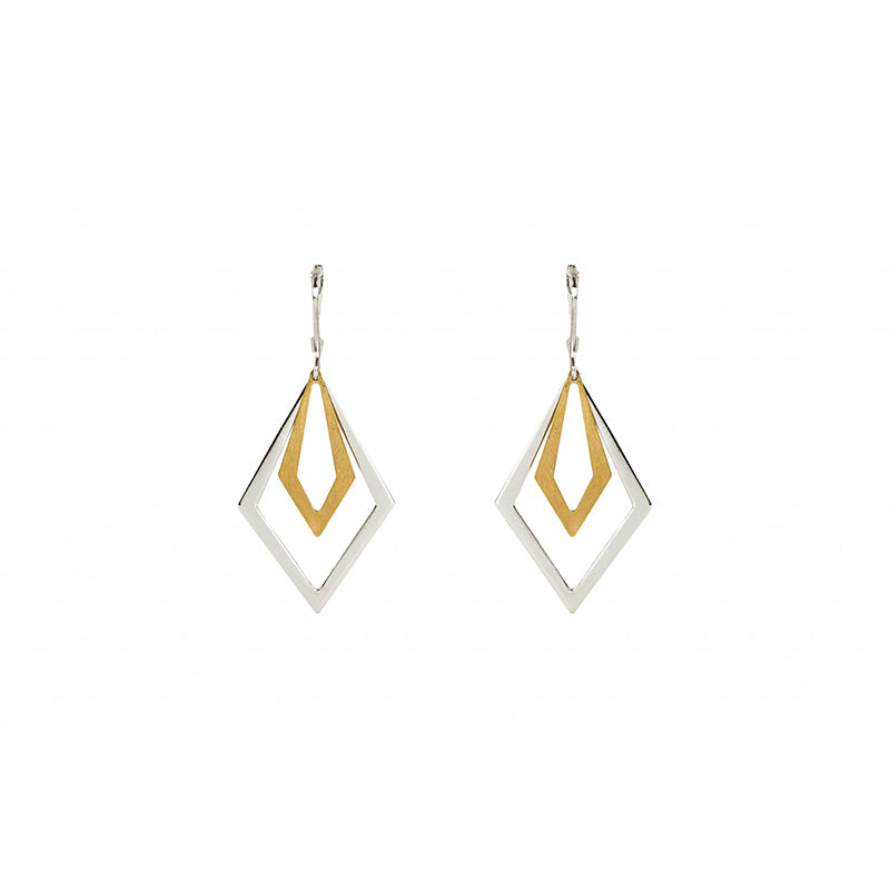 Brincos bicolores ouro 800 OOBR003387A