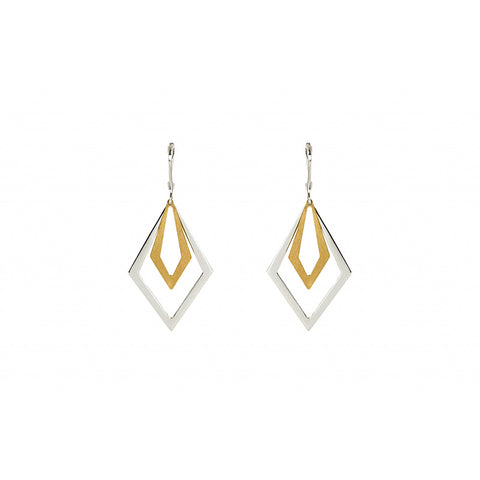Brincos bicolores ouro 800 OOBR003387A
