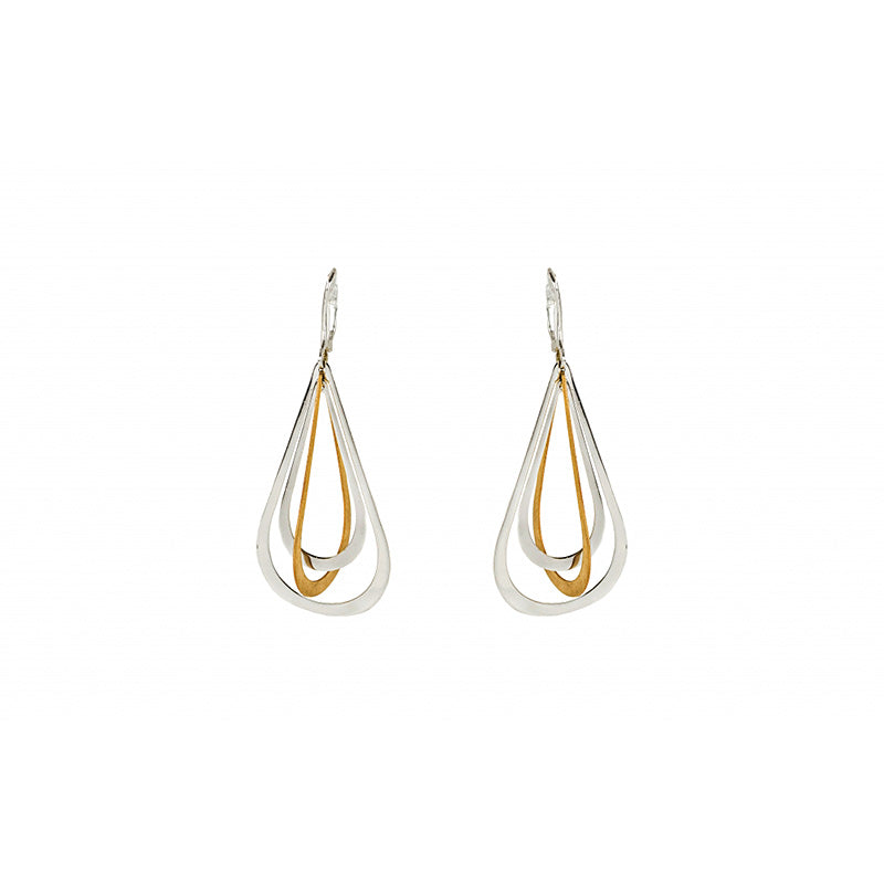 Brincos bicolor ouro 800