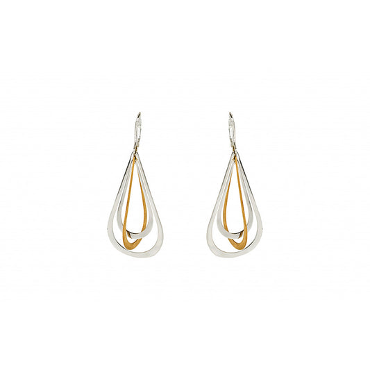 Brincos bicolor ouro 800