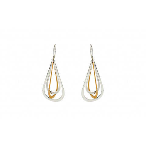 Brincos bicolor ouro 800