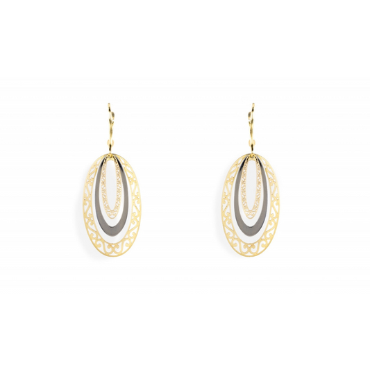 Brincos bicolor ouro 800