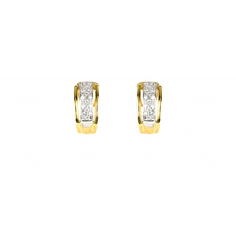 Brincos bicolores pedras ouro 800 OOBR005448A