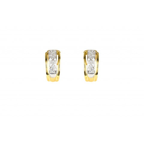 Brincos bicolores pedras ouro 800 OOBR005448A