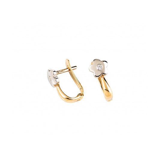 Brincos flores ouro 800