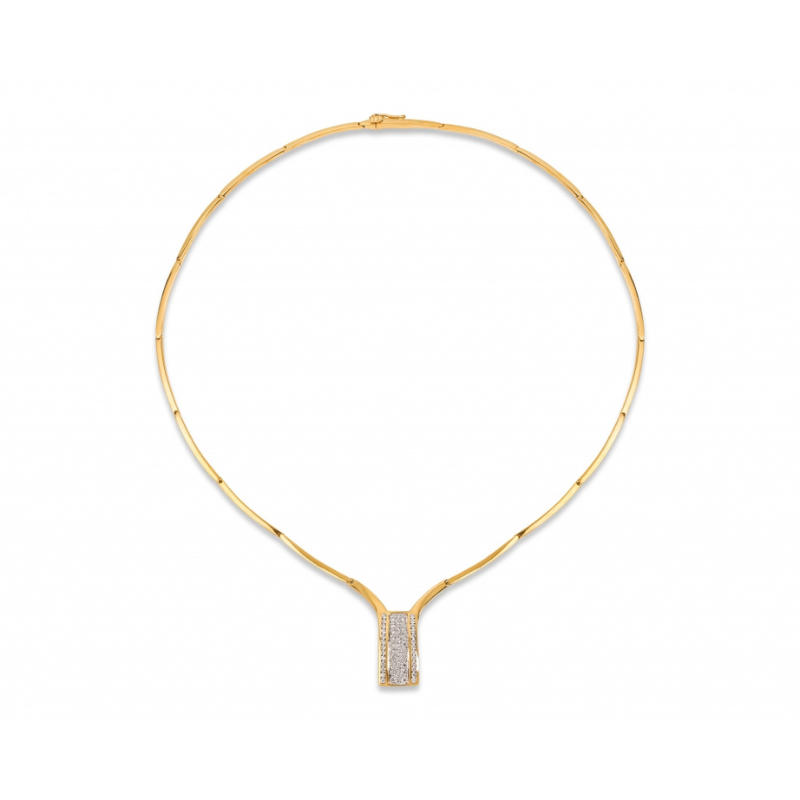 Colar pedras ouro 800