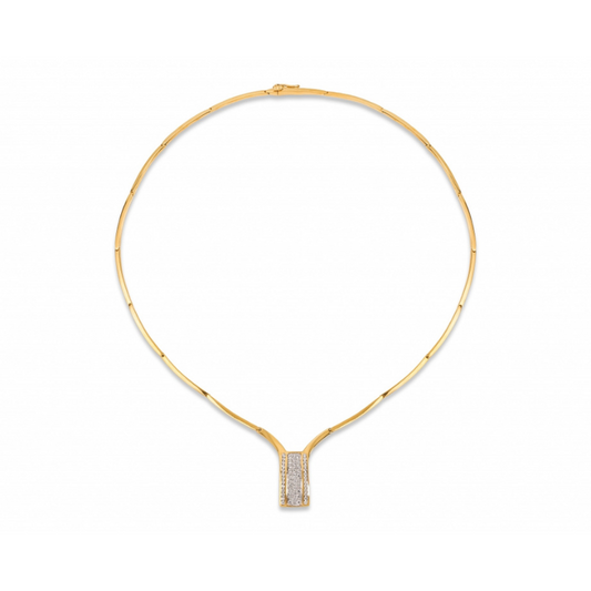 Colar pedras ouro 800
