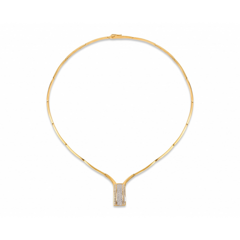 Colar pedras ouro 800