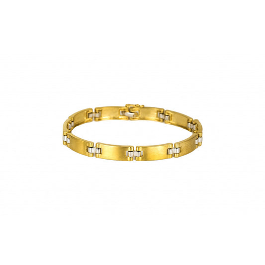 Pulseira bicolor ouro 800