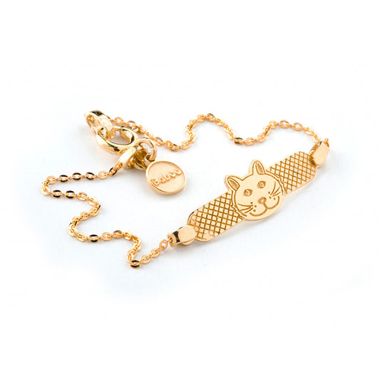Pulseira placa ouro 800