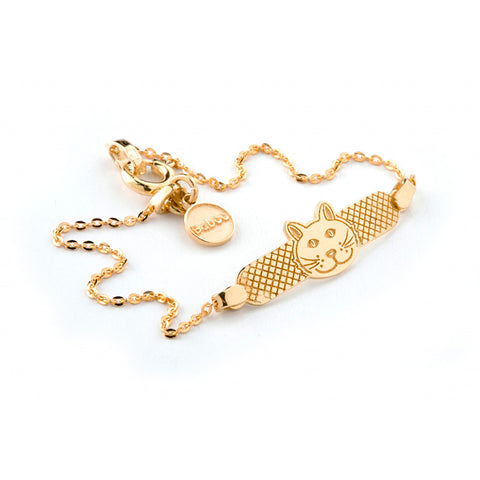 Pulseira placa ouro 800