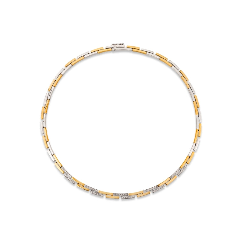 Colar bicolor pedras ouro 800 OOVO005290A