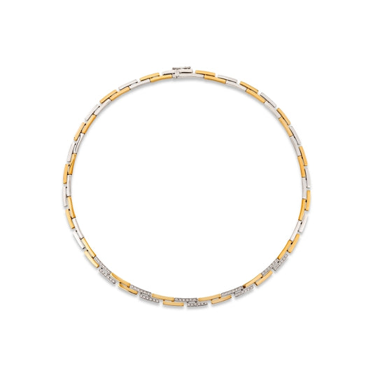 Colar bicolor pedras ouro 800 OOVO005290A