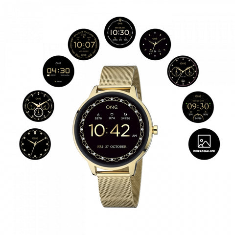 Relógio One Queencall Gold Mesh