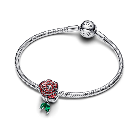 Conta Pandora Rosa brilhante em flor