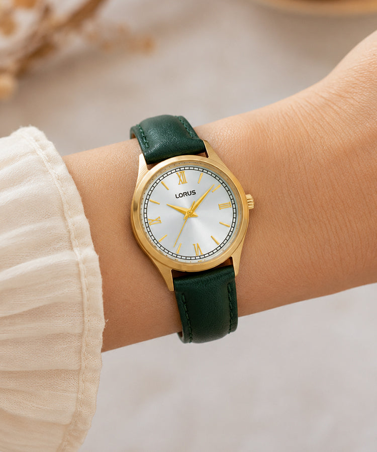 Relógio Lorus Ladies Classic Dourado Pele Verde