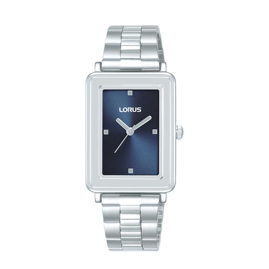 Relógio Lorus Classic Rectangular Prateado-Azul