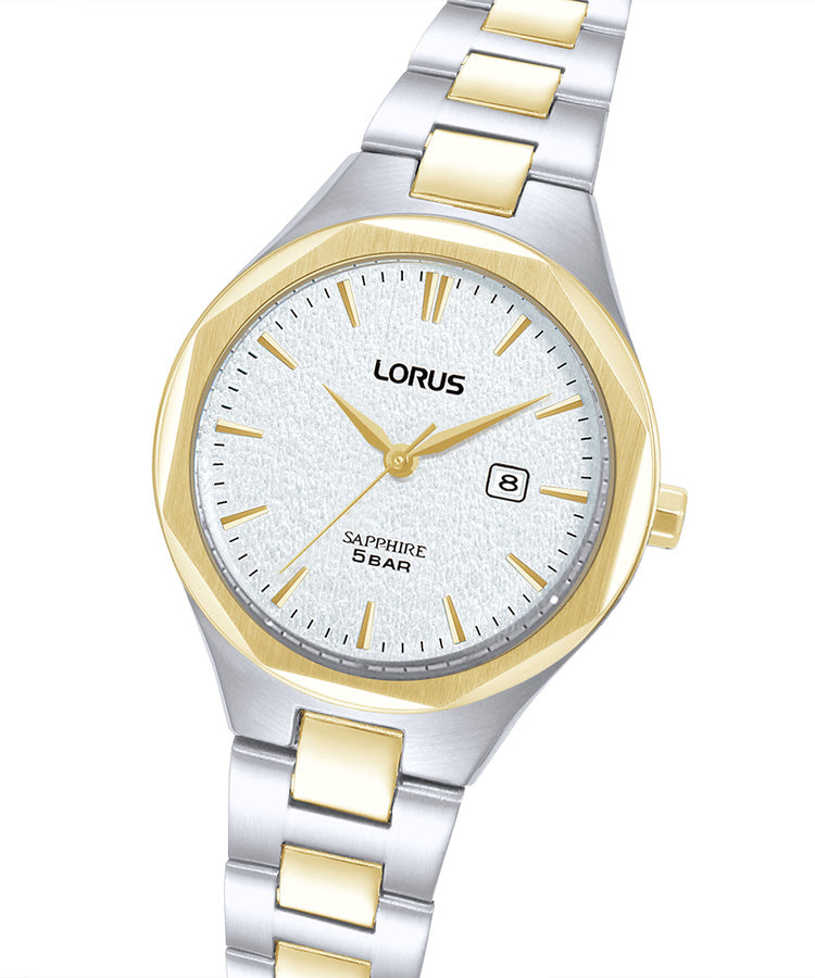 Relógio Lorus Ladies Classic Safira Bisel Octog. Bic.