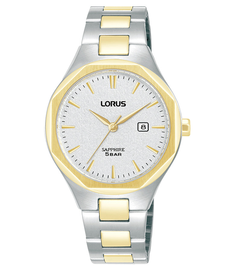 Relógio Lorus Ladies Classic Safira Bisel Octog. Bic.
