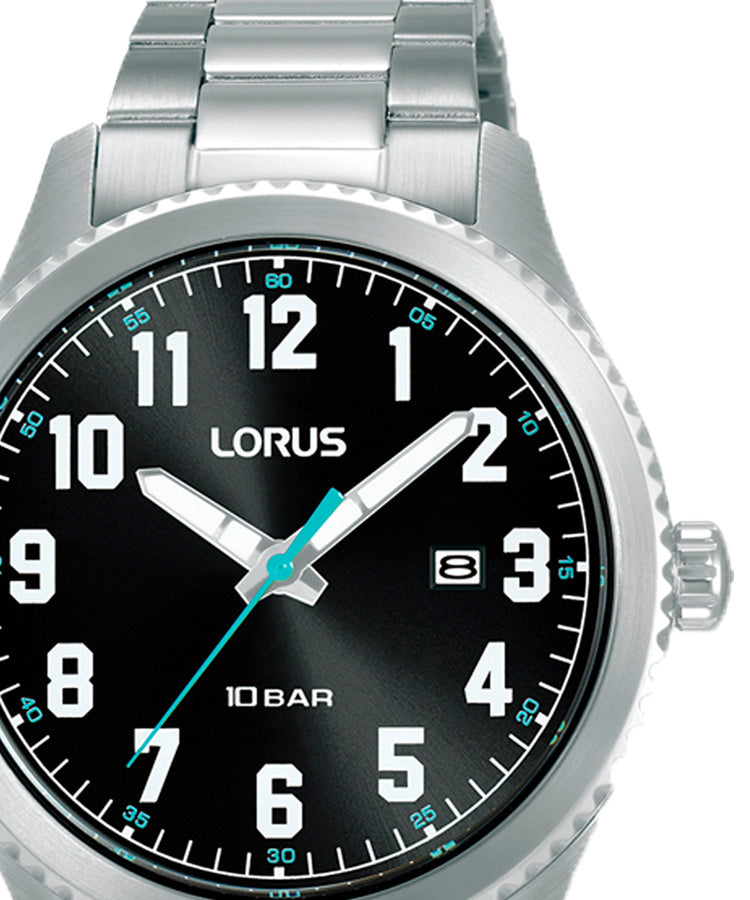 Relógio Lorus Man Sports 3 Ponteiros Mostrador preto