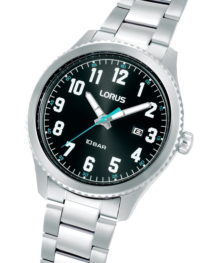Relógio Lorus Man Sports 3 Ponteiros Mostrador preto