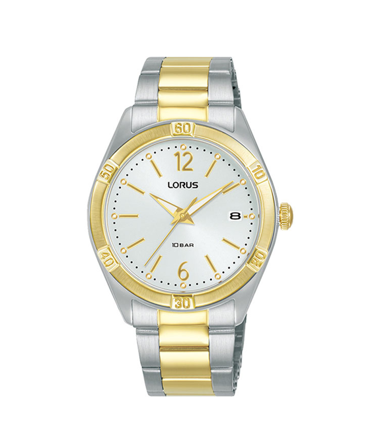 Relógio Lorus 3H Data Bicolor Dourado