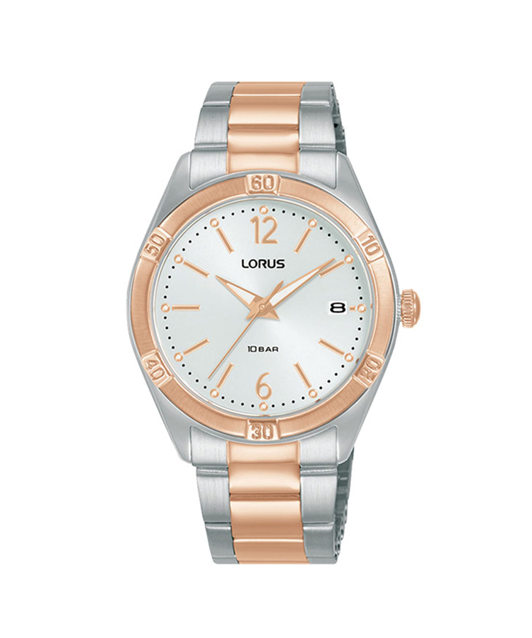 Relógio Lorus 3H Data Bicolor Rose Gold