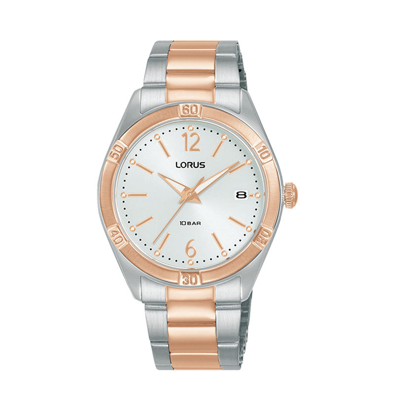 Relógio Lorus 3H Data Bicolor Rose Gold