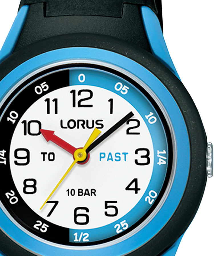Relógio Lorus Kids Analógico Aprender Preto-Azul
