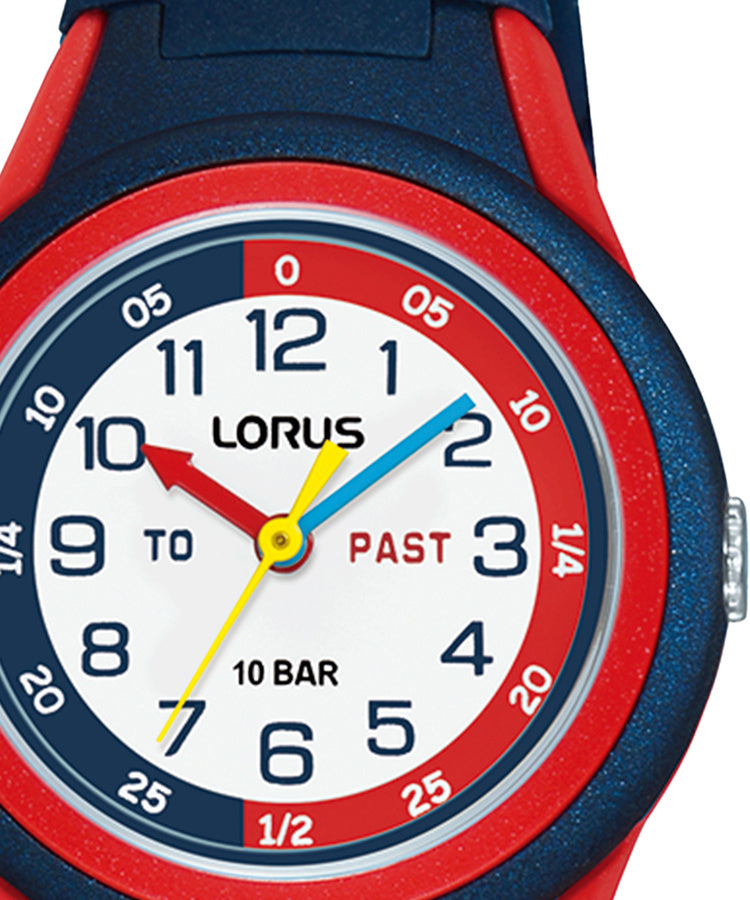 Relógio Lorus Kids Analógico Aprender Azul-Verm.