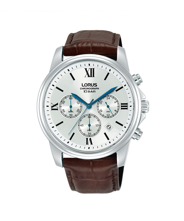 Relógio Lorus Man Classic Crono Núm. Romana Prat. Pele