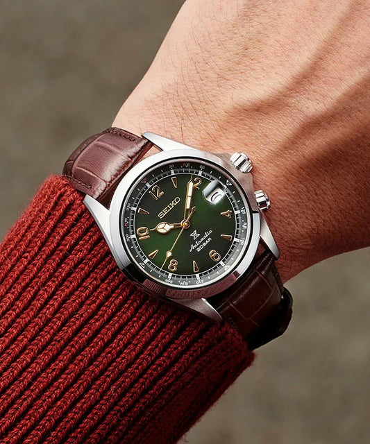 Relógio Seiko Prospex Alpinist Mst Verde em pele