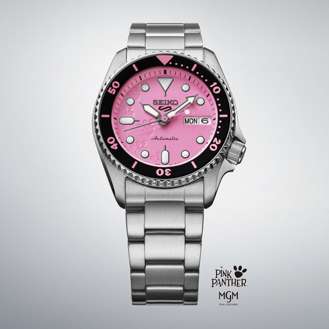 Relógio Seiko 5 Edição Limitada Pantera Cor de Rosa