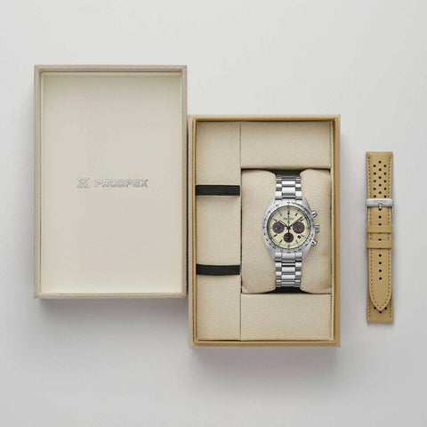 Relógio Seiko Prospex Speedtimer Solar Bege Edição Limitada