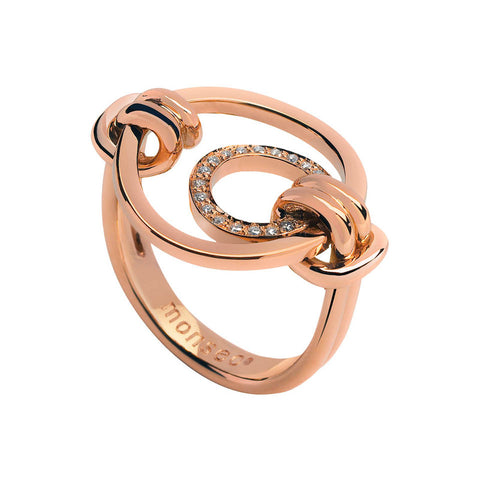 Anel Monseo Circles Ouro Rosa e Diamantes