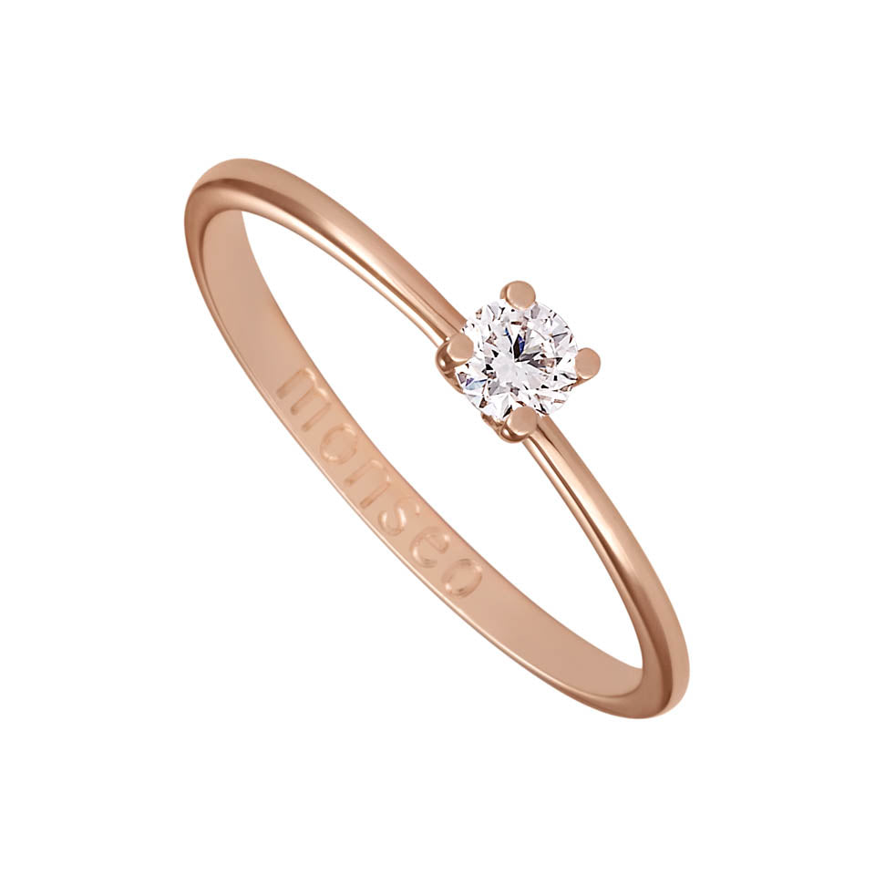 Anel Monseo Solitaire Eternal Love Ouro e Diamante