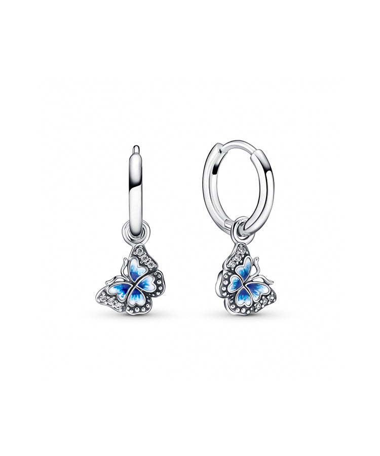 Brincos Pandora Blue Butterfly Hoop