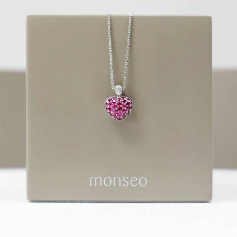 Colar Monseo Bold S Pure Love Ouro e Safiras Rosa