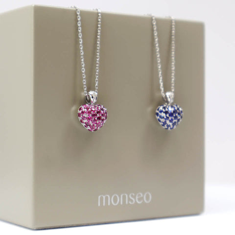 Colar Monseo Bold S Pure Love Ouro e Safiras Rosa