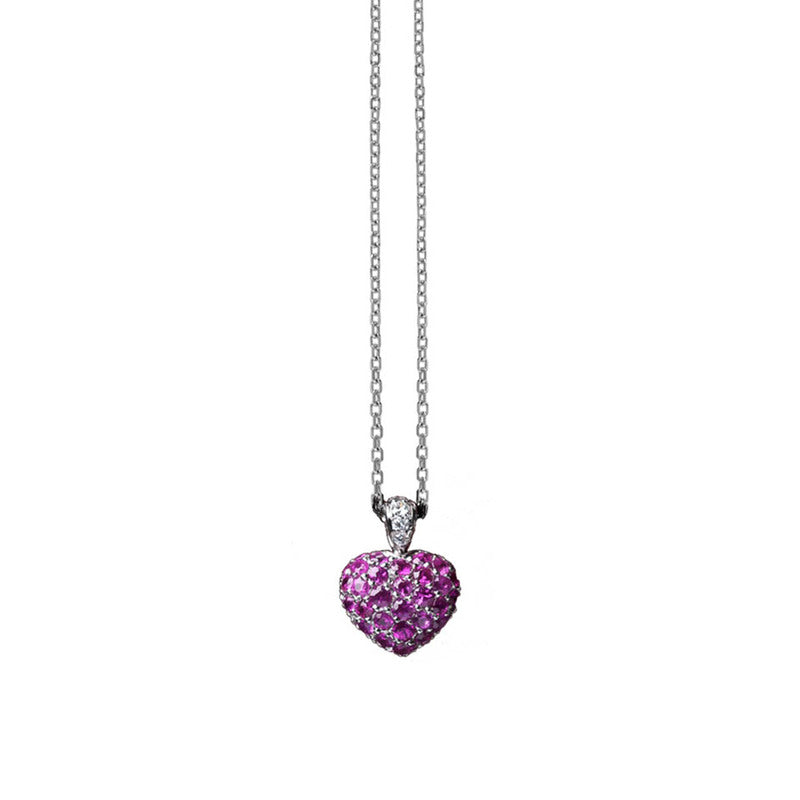 Colar Monseo Bold S Pure Love Ouro e Safiras Rosa