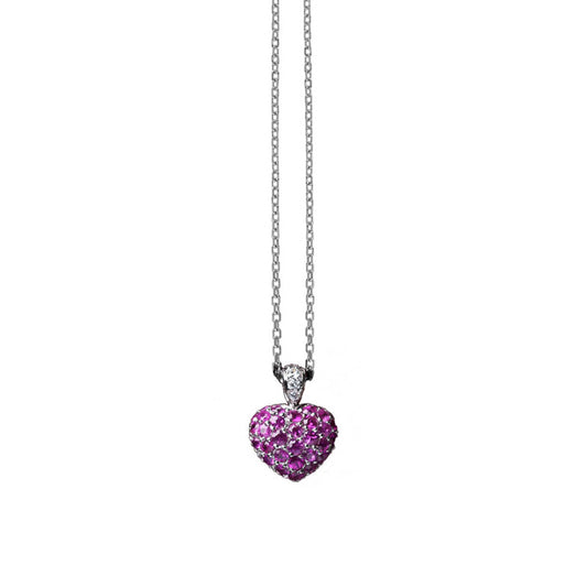 Colar Monseo Bold S Pure Love Ouro e Safiras Rosa